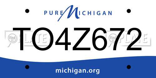 TO4Z672 Michigan License Plate