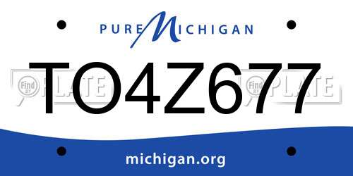 TO4Z677 Michigan License Plate