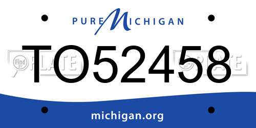 TO52458 Michigan License Plate