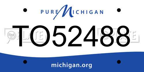 TO52488 Michigan License Plate
