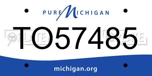 TO57485 Michigan License Plate