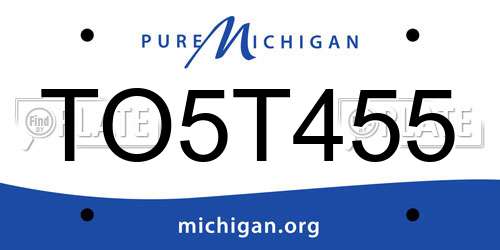 TO5T455 Michigan License Plate