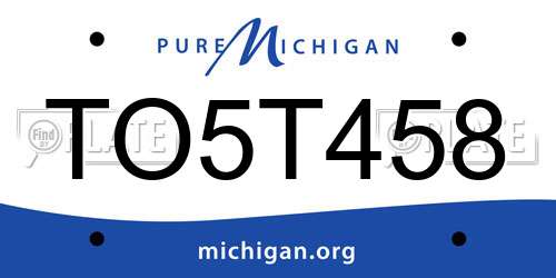 TO5T458 Michigan License Plate