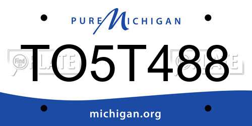TO5T488 Michigan License Plate