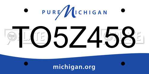TO5Z458 Michigan License Plate