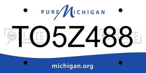 TO5Z488 Michigan License Plate