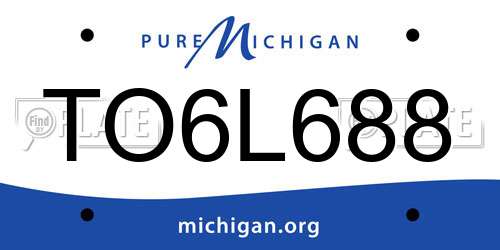TO6L688 Michigan License Plate