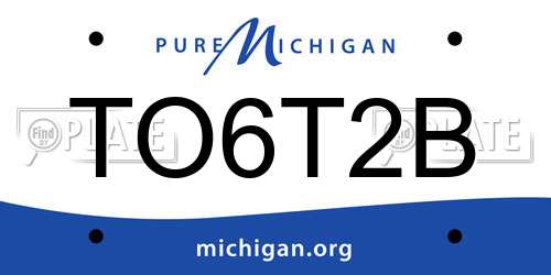 TO6T2B Michigan License Plate