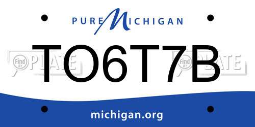 TO6T7B Michigan License Plate