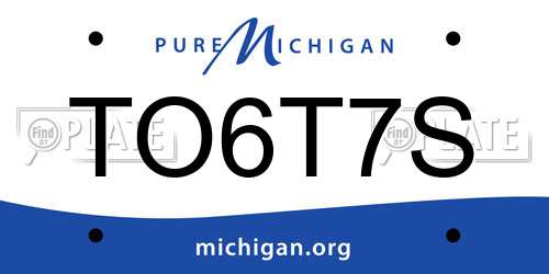 TO6T7S Michigan License Plate