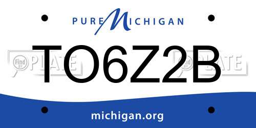 TO6Z2B Michigan License Plate