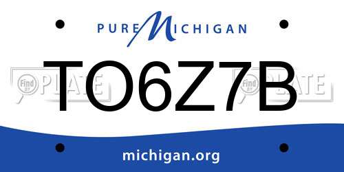 TO6Z7B Michigan License Plate