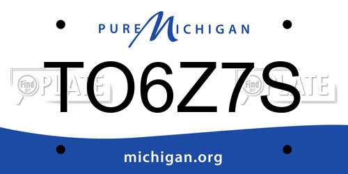 TO6Z7S Michigan License Plate