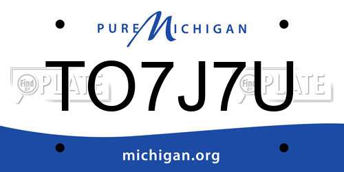 TO7J7U Michigan License Plate