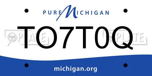 TO7T0Q Michigan License Plate