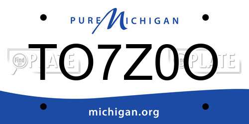 TO7Z0O Michigan License Plate