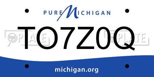 TO7Z0Q Michigan License Plate