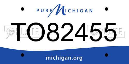 TO82455 Michigan License Plate