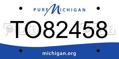 TO82458 Michigan License Plate