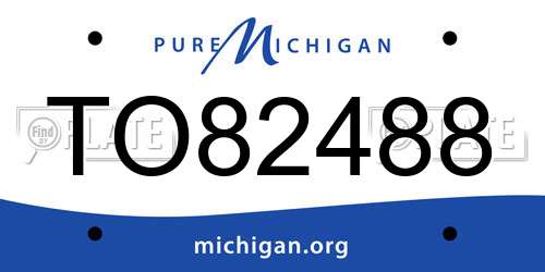 TO82488 Michigan License Plate