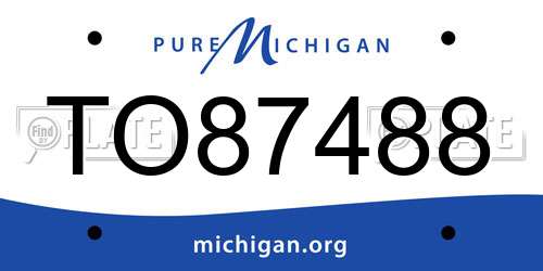 TO87488 Michigan License Plate