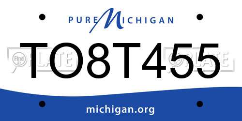 TO8T455 Michigan License Plate