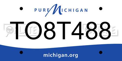 TO8T488 Michigan License Plate