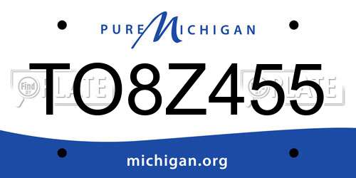 TO8Z455 Michigan License Plate