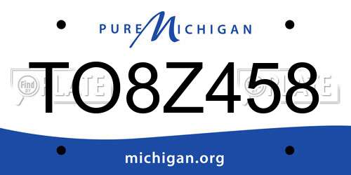 TO8Z458 Michigan License Plate
