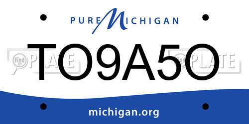 TO9A5O Michigan License Plate