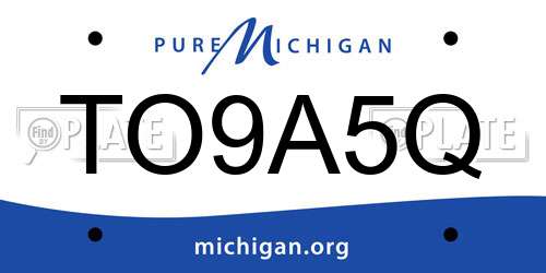 TO9A5Q Michigan License Plate