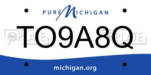 TO9A8Q Michigan License Plate