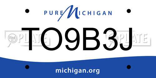 TO9B3J Michigan License Plate