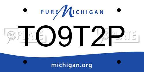 TO9T2P Michigan License Plate