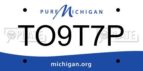 TO9T7P Michigan License Plate