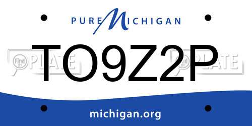 TO9Z2P Michigan License Plate
