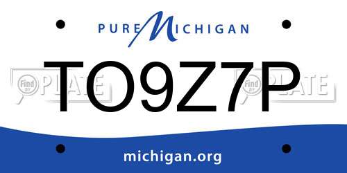 TO9Z7P Michigan License Plate