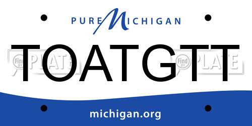TOATGTT Michigan License Plate