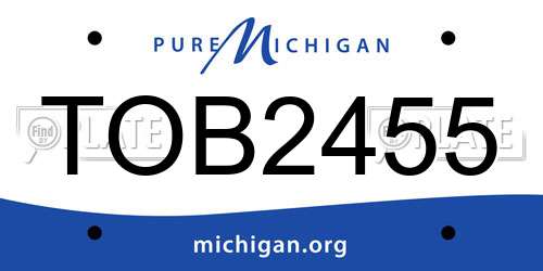 TOB2455 Michigan License Plate