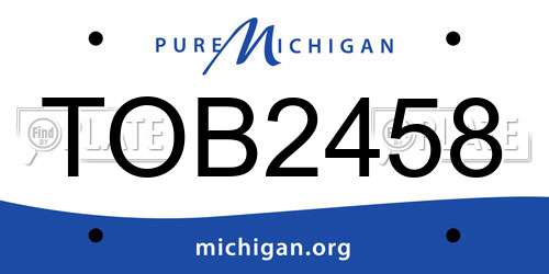 TOB2458 Michigan License Plate