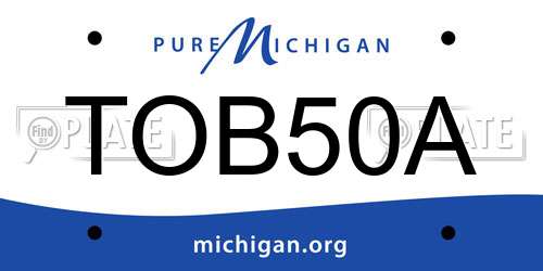 TOB50A Michigan License Plate