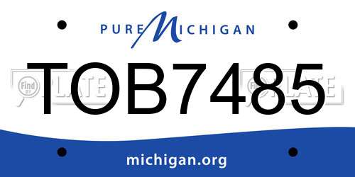 TOB7485 Michigan License Plate
