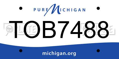 TOB7488 Michigan License Plate