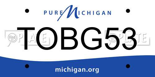 TOBG53 Michigan License Plate