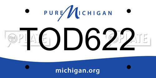 TOD622 Michigan License Plate