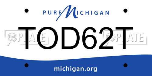 TOD62T Michigan License Plate