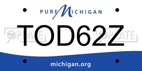 TOD62Z Michigan License Plate