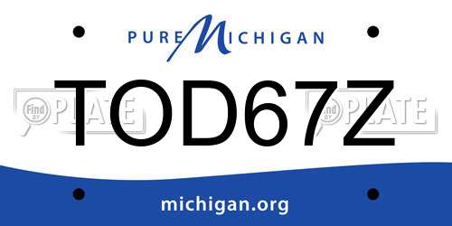 TOD67Z Michigan License Plate