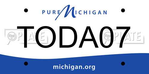 TODA07 Michigan License Plate