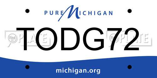 TODG72 Michigan License Plate